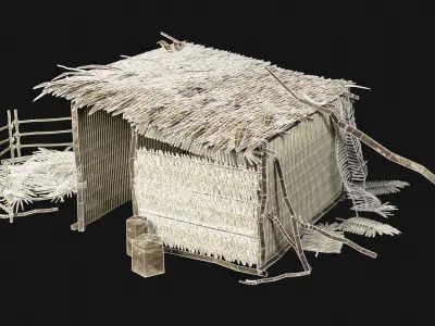 JUNGLE SWAMP GENERIC HUT SHELTER COTTAGE AAA COLLECTION Low-poly 3D model