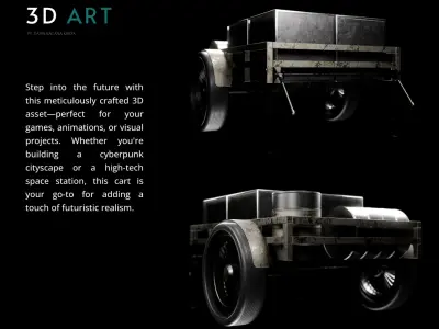 Futuristic cart transport 3d assets V6 Low-poly 3D model