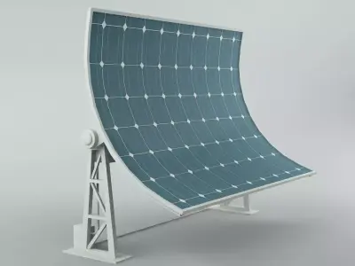 Solar panel 02 rotative 3D model