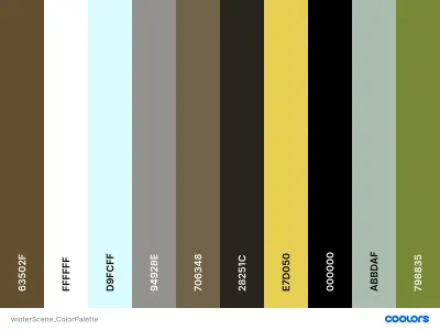 Winter Scene Animated Low-poly 3D model