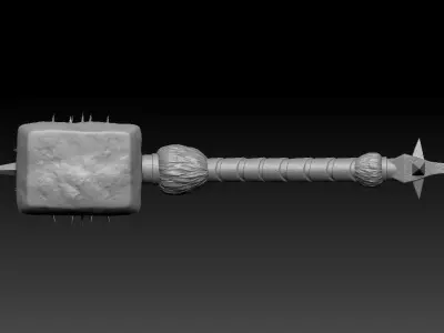 High-poly model Hammer thor 3D model
