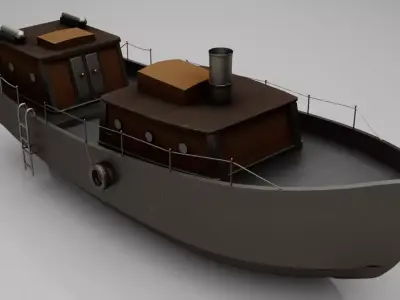 Super Boat Low-poly Low-poly 3D model