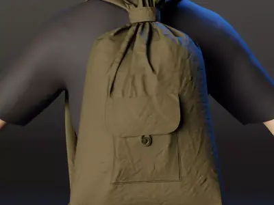 Army duffle bag Low-poly 3D model