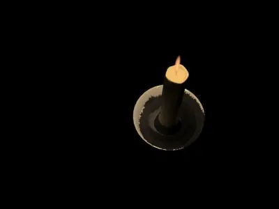 Medieval Candle Low Poly Low-poly 3D model