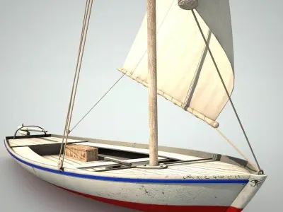 Felucca Sail Boat 3D model
