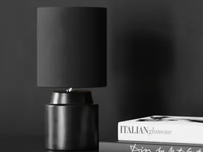  Eno Ceramic Chic Shade Lamp Model, Black 