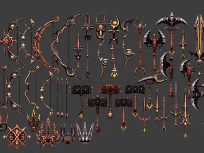 3DRT-Fantasy arms vol-2 Low-poly 3D model