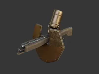 Flamethrower in medieval style Low-poly 3D model