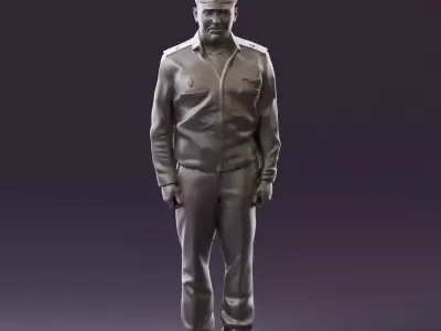 man in russian army blue uniform 1110 3D Print Ready 3D print model