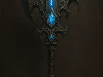 High Detail Fantasy Polearm Game-Ready Weapon Asset Low-poly 3D model