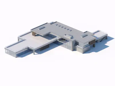 Modern Flat-Roof Commercial Villa 3D model