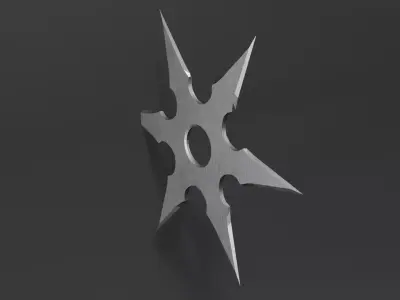 Low Poly Japanese Shuriken Game Ready 3D Model Low-poly 3D model