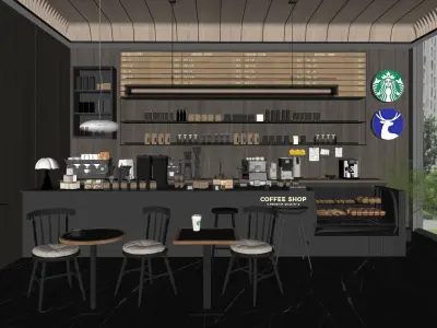 Coffee Shop Space Design 3D model