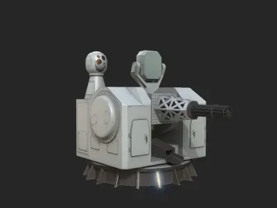Chinese Navy HPJ11 1130 CIWS Close-In Weapon System Low-poly 3D model