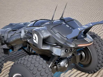 sci fi battle vehicle 3D model