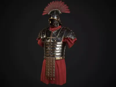 Roman armor lorica segmentata Low-poly 3D model