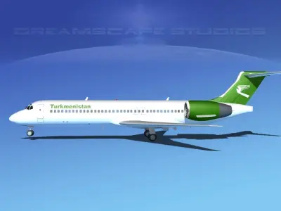 Boeing 717-200 Turkmenistan 3D model