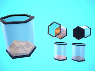 FISH TANK 03 CARTOON STYLIZED Low-poly 3D model