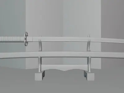 Blue blade Katana 3D model