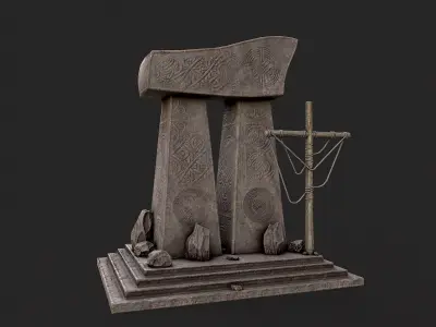 Viking Runestone Totem Collection Low-poly 3D model