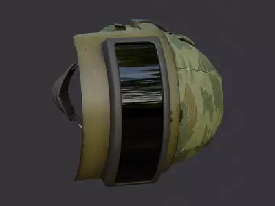 Hat Russian Army Helmet with Visor Low-poly 3D model