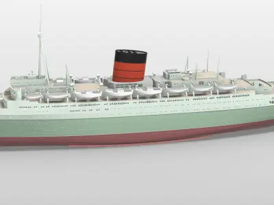 RMS Caronia - Cunards Green Goddess ocean liner and cruise ship 3D print model