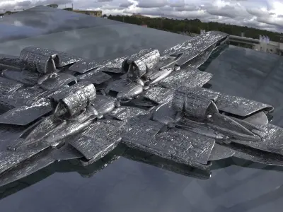 Alien Ship base Starfish 3D model