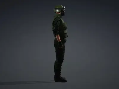 Black Tactical SWAT Soldier 3D model