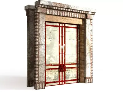 GATE AND DOOR Low-poly 3D model