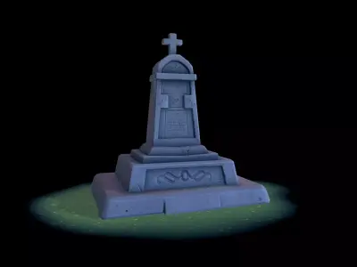 Stylized Gravestone Low-poly 3D model