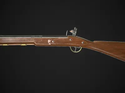 Flintlock Blunderbuss 01 Classic Low-poly 3D model