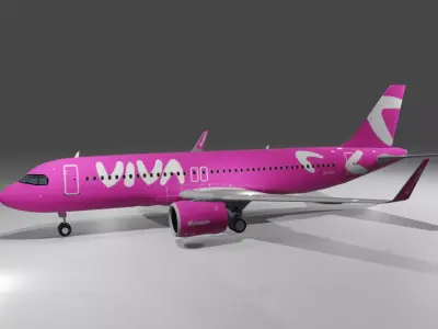 Viva air airbus a320neo  Low-poly 3D model