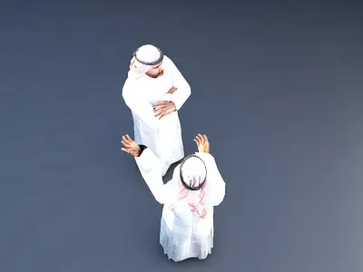 Traditional arab man qatar from dubaii posed standing 3D model 3D model
