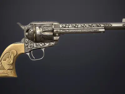 Colt Single Action Army - Peacemaker - Engraved Low-poly 3D model