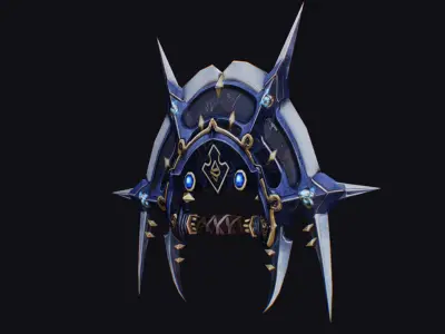 Cross Shuriken War Fan Cutting  Asian Edged Weapon Knuckles Low-poly 3D model