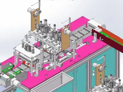 Flat mask one drag two external ear strap machine 3D model