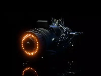 Futuristic cyberpunk-inspired hoverbike  3D model