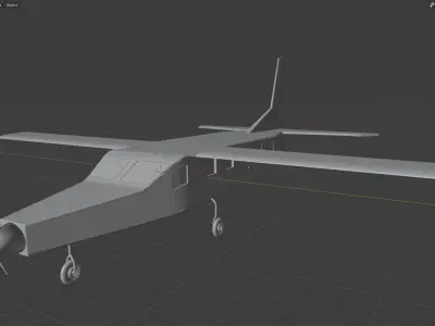 Plane for parachute jumps Model-Cessna 208 Caravan Free low-poly 3D model