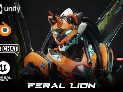 Feral Unit - Lion Low-poly 3D model