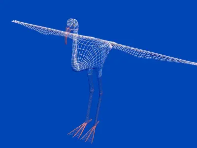 Pink Flamingo model Low-poly 3D model