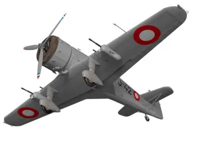 fokker D-XXI Danish Air Force 3D model