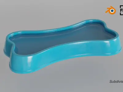 Dog Bowl shaped 02 3D model