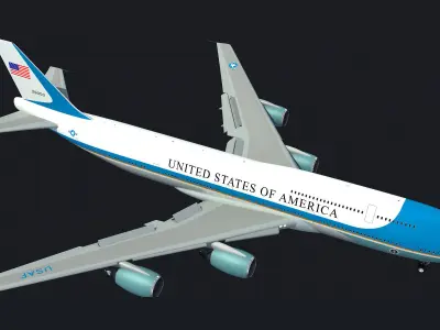 Air Force One Landing Scene 3D model