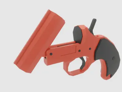 Low Poly Flare Gun Free low-poly 3D model