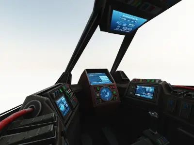 Space fighter Cockpit - Starfighter Hades MK2 Low-poly 3D model