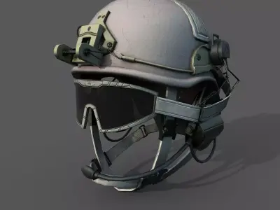 Helmet scifi military low poly 3d model  Low-poly 3D model