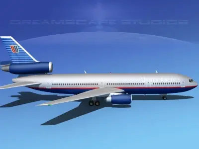Douglas DC-10 United 2 3D model