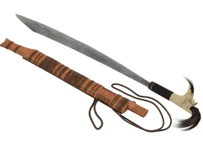 Mandau Knife  Low-poly 3D model