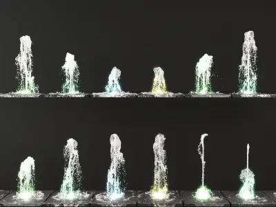 Houdini file Dynamic Fountain LOOP Animation Pack 3D model