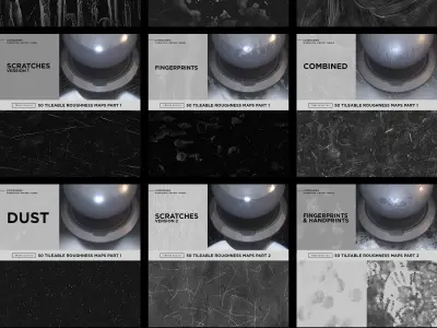 ULTIMATE PACK - 150 Tileable Roughness Maps - Part 1 And 2 Texture